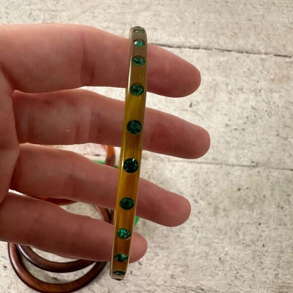 Vintage 60s Mix Material Bundle Of 6 Stack Bangles - Picture 3 of 8